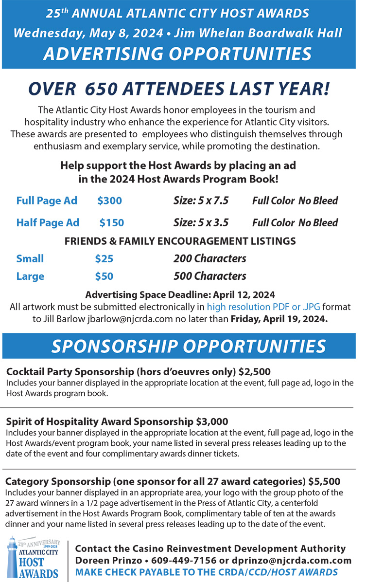 Host Awards Advertising Opportunities (See download for PDF version)