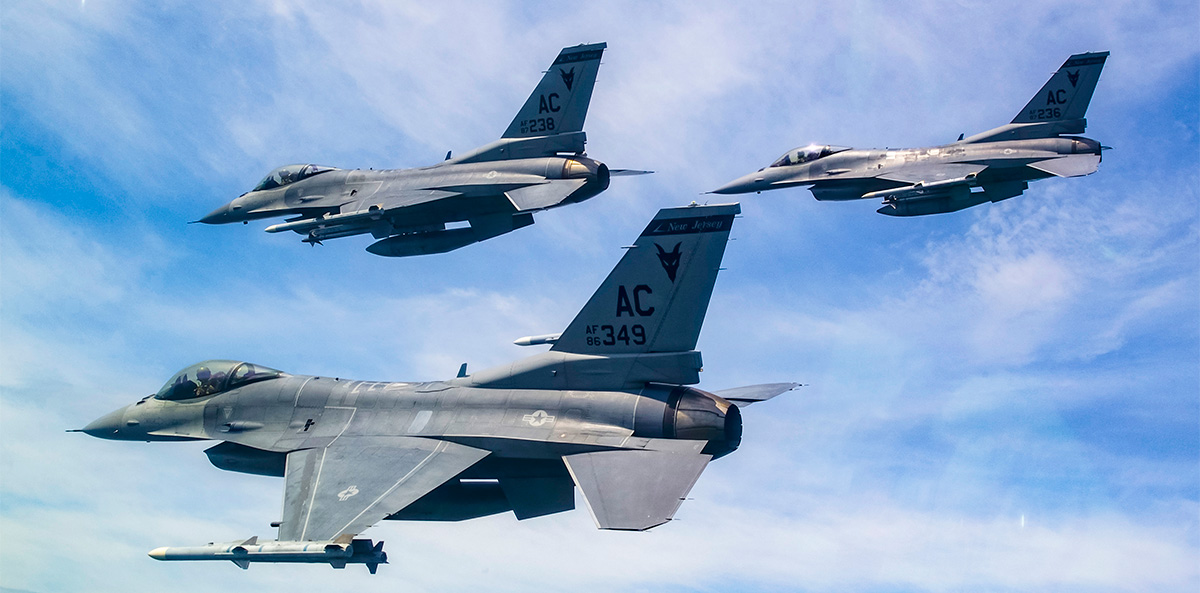 F-16 Fighter Jets from the 177th Fighter Wing of the New Jersey Air National Guard.
